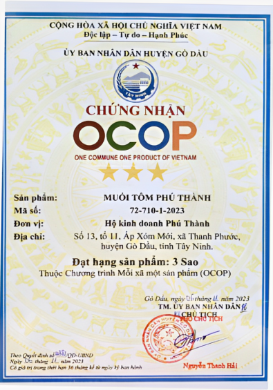 CHỨNG NHẬN OCOP